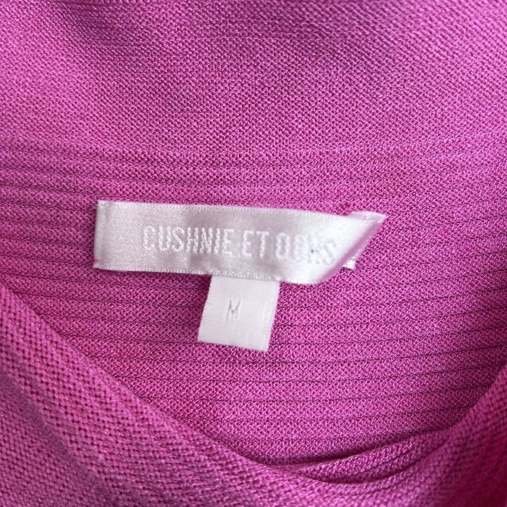 Cushnie et Ochs Pink Ribbed Knit Slash Slit Skirt Size Medium Womens Midi Pullon - Picture 5 of 7